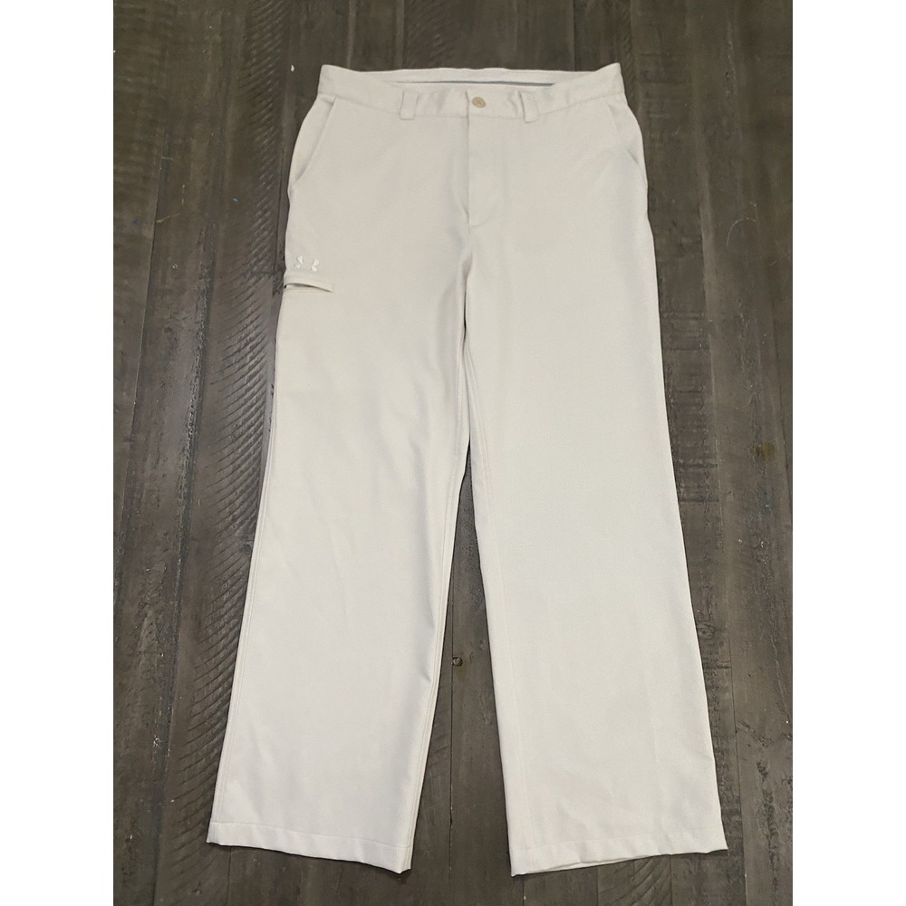Under Armour Performance Golf Pants Mens Beige / Cream Wicking 205381 36 x 30